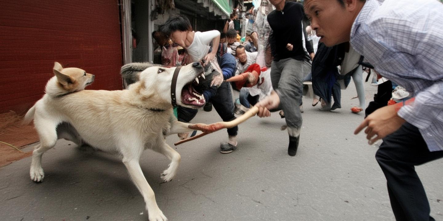 重庆小区惊险：未拴绳大狗撕咬小孩 路人持棍解围险遭反咬