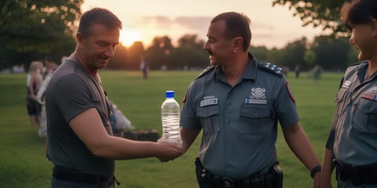 丈夫吵架后暴走15公里 警察用水瓶调解夫妻和好