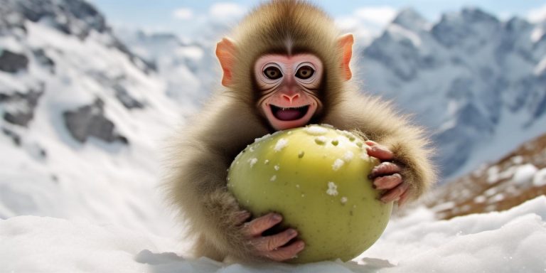 雪山偶遇猕猴桃状幼猴 网友惊呼孙悟空化身