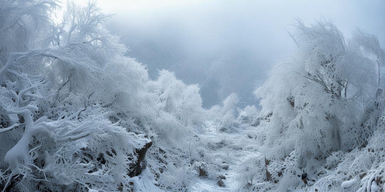 衡山雾凇冰封如冰河世纪 步行登山需10小时谨慎前往