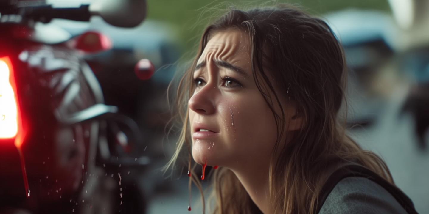 摩托车追尾事故妹妹误认冷却液为血泪哭诉 网友热议温情与幽默交织