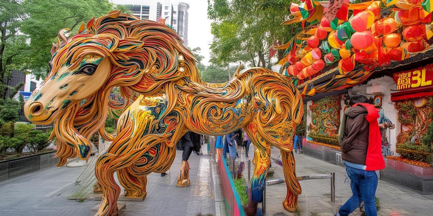 马年创意装置“拍马屁”走红 成为广州新春顶流打卡点