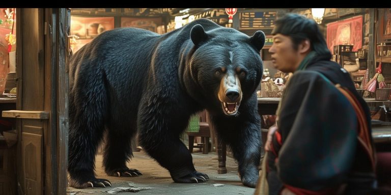 黑熊除夕夜闯入西藏饭店店主震惊：这不是我家店吗