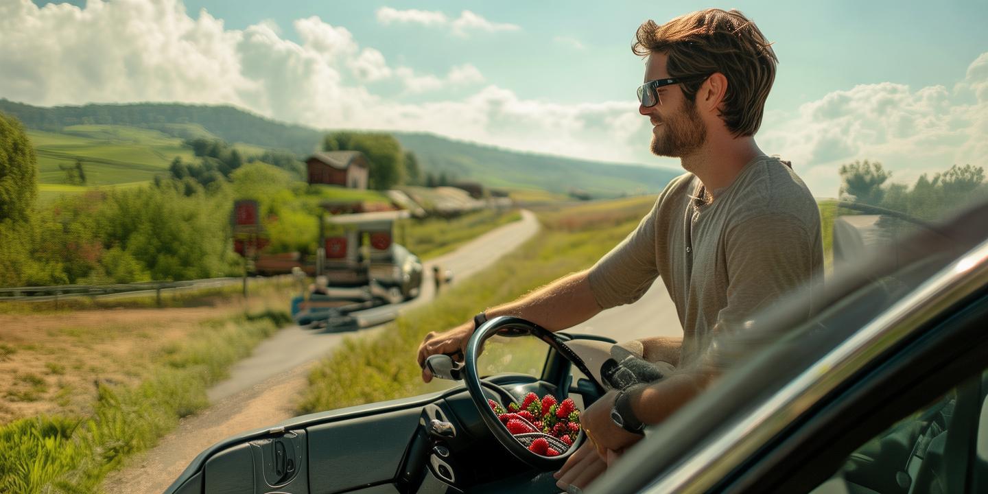 男子返程避开高速拥堵走国道 草莓摊前停留悠闲抵达插图 男子返程避开高速拥堵走国道 草莓摊前停留悠闲抵达