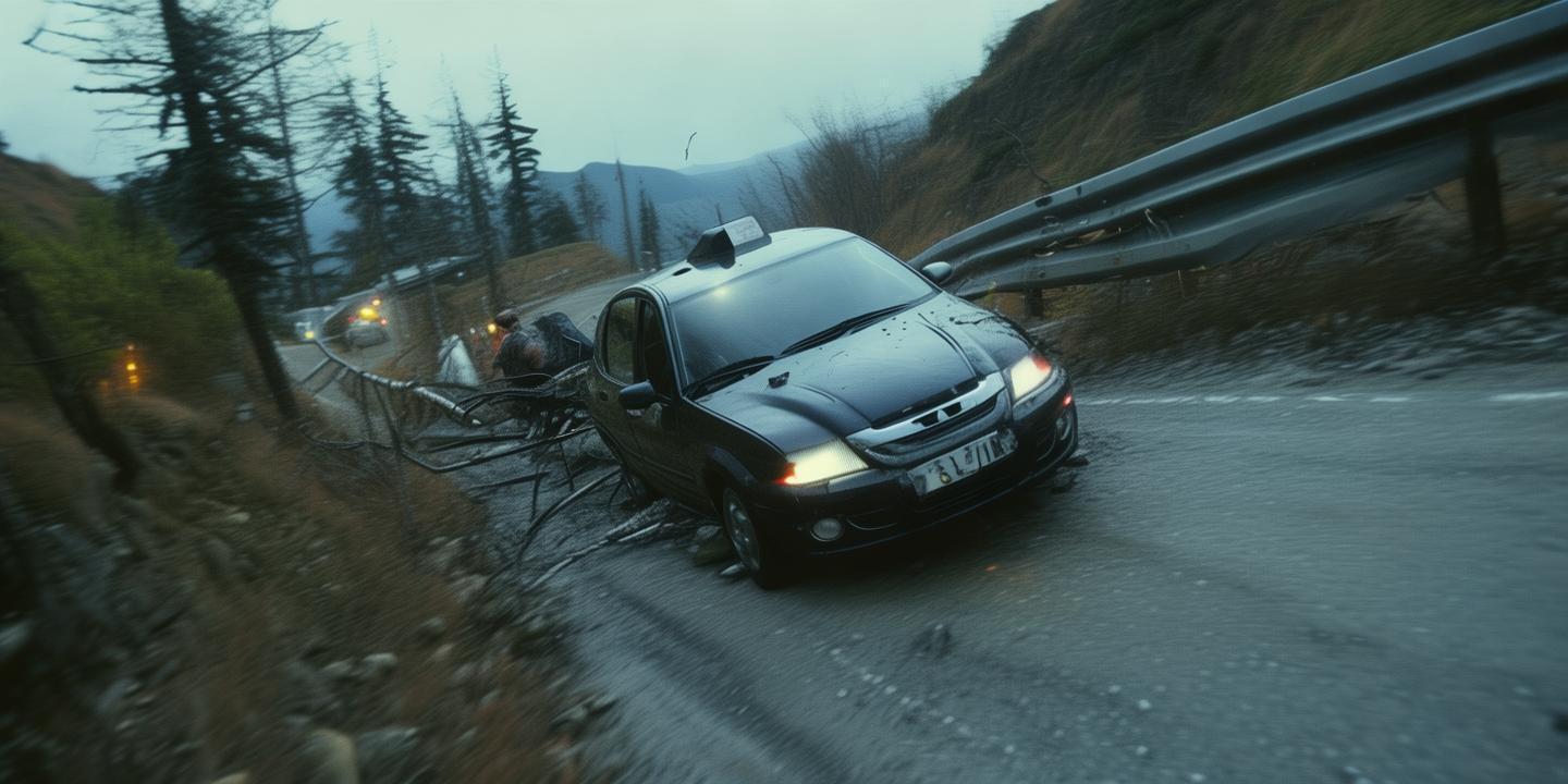 司机忘拉手刹致小车溜坡连撞护栏十余次引发事故