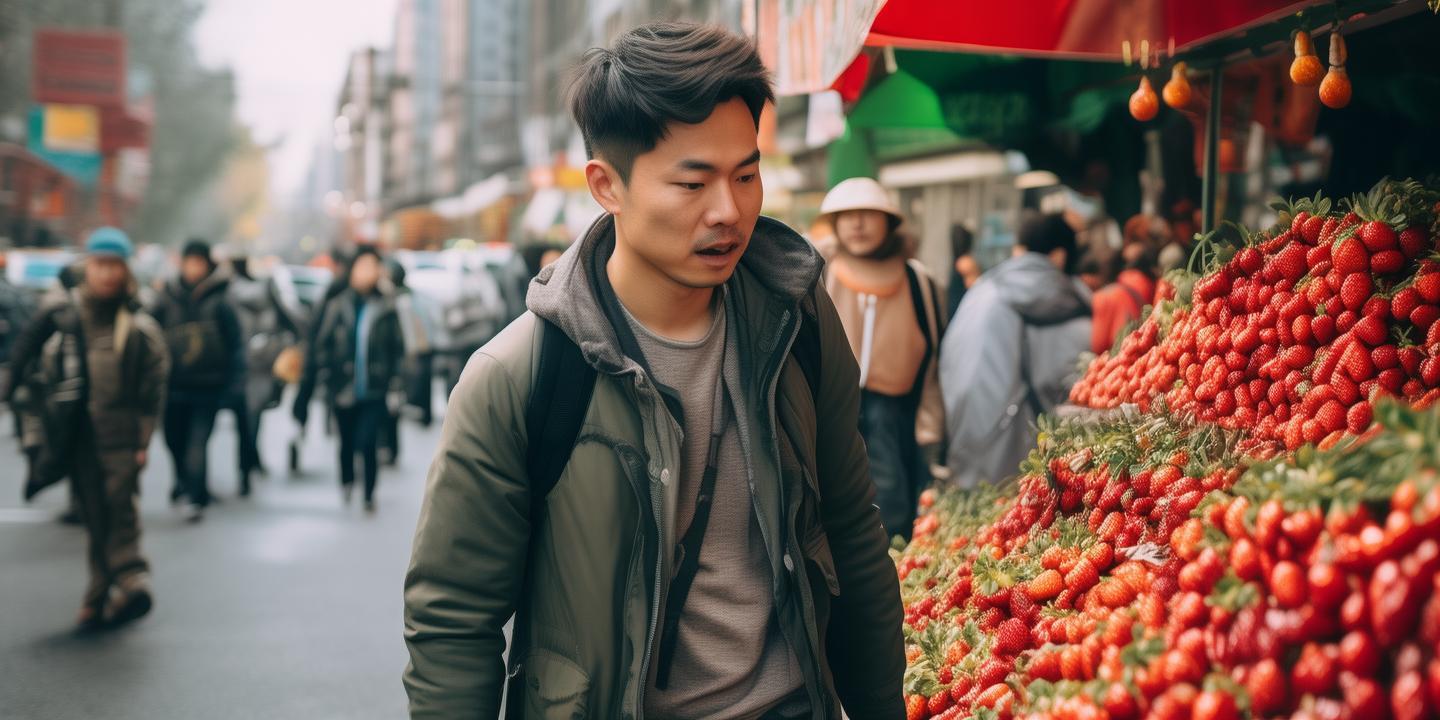男子春运返程避开拥堵顺路买草莓 路线调整省时近一小时