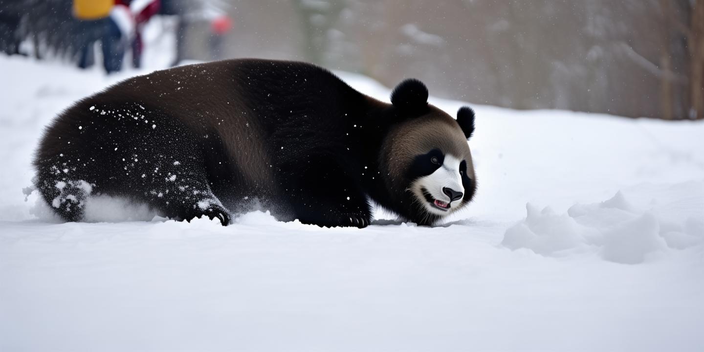 全网最黑大熊猫苏锦崽雪地打滚引热议