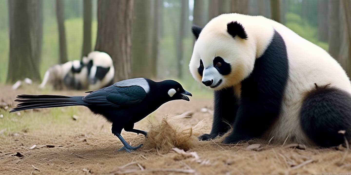 喜鹊偷毛筑巢引热议 网红熊猫淡定配合成网红事件