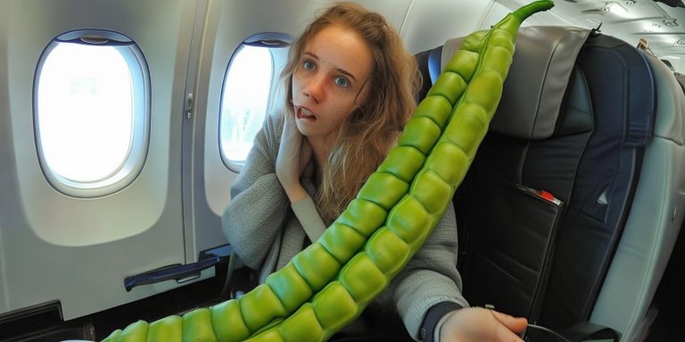 女子带1米长巨型豆荚坐飞机引热议 机场回应可随身携带