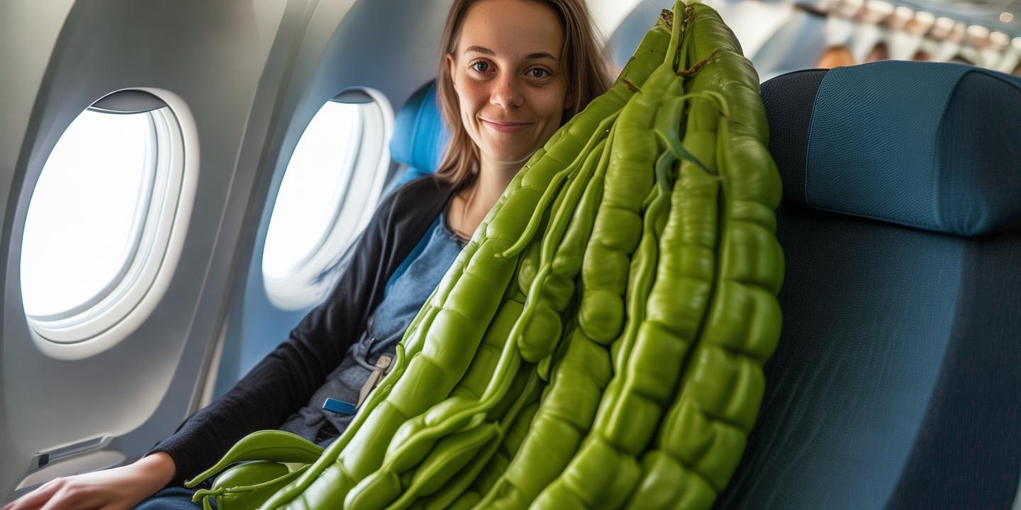 女子带1米长巨型豆荚坐飞机引发热议