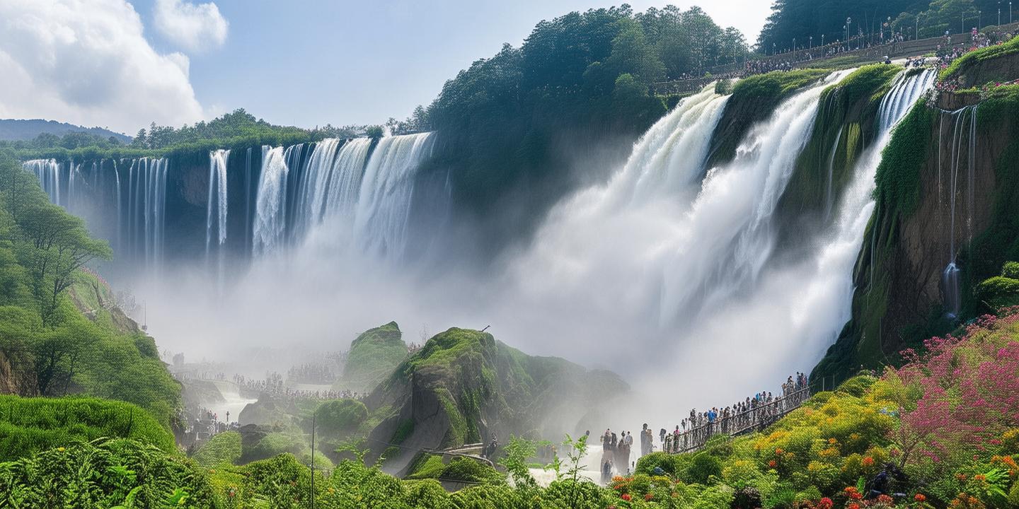 庐山瀑布再现李白诗中盛景 水量暴涨气势磅礴春游免门票引游客狂潮插图 庐山瀑布再现李白诗中盛景 水量暴涨气势磅礴春游免门票引游客狂潮