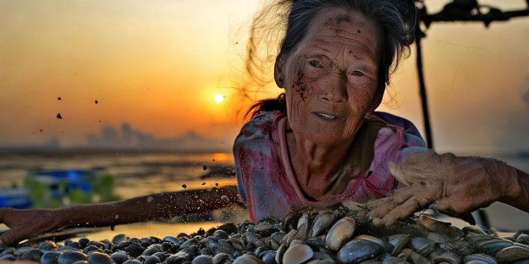 青岛大姨5小时挖蛏近百斤 日赚400元背后的辛劳与热爱