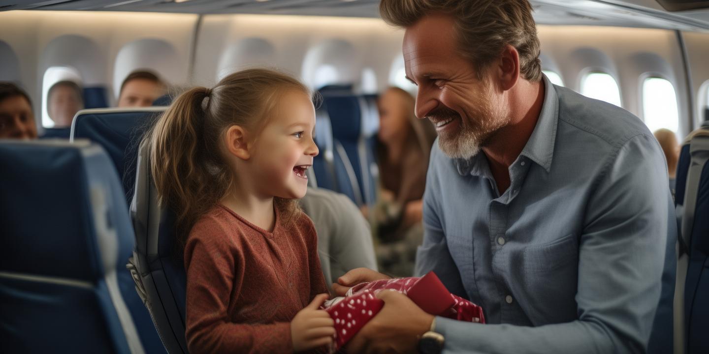 宝爸带女儿首次坐飞机暖心送礼致歉感动全机乘客