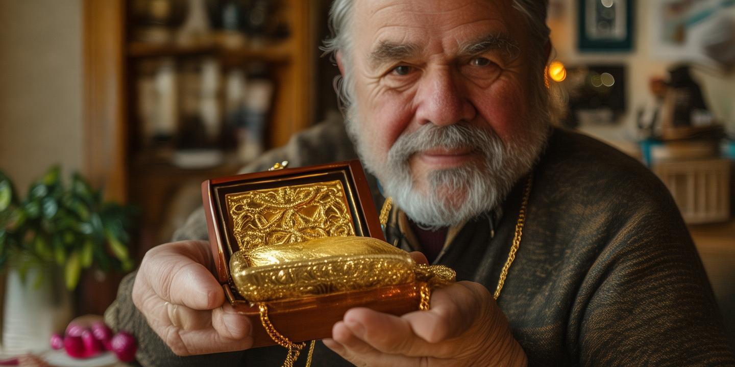 六旬老人34年攒金百克戴黄金 未来留给孙辈