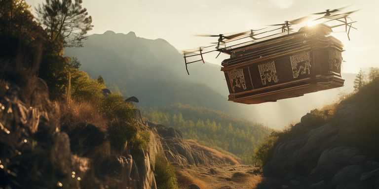 无人机助力934斤棺材上山 土葬难题迎刃而解