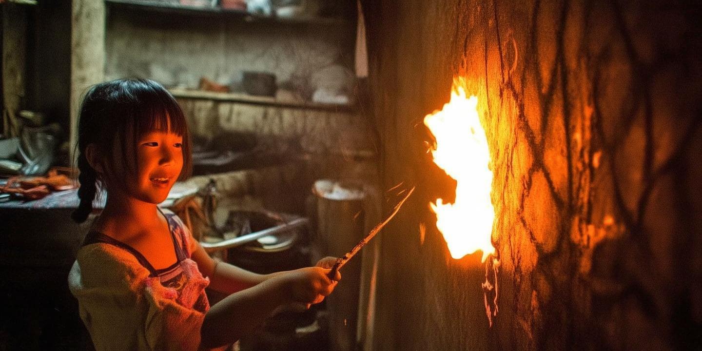 安徽女孩灶台旁用烧火棍作画走红 网友赞其天赋异禀