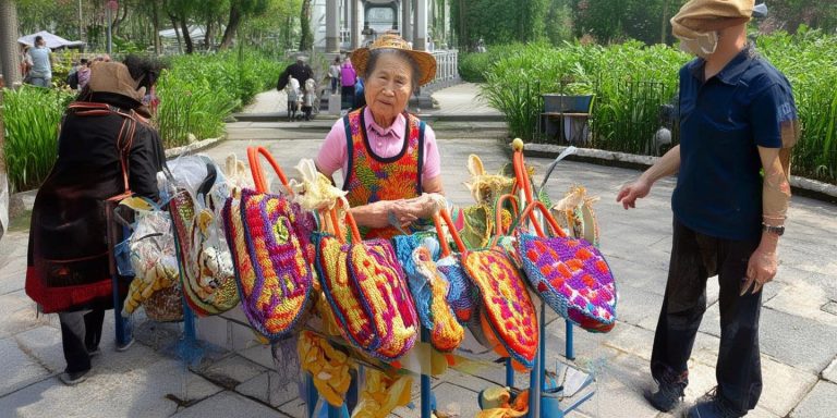 济南动物园门口阿姨手工织长颈鹿包包走红 网友抢购热潮持续