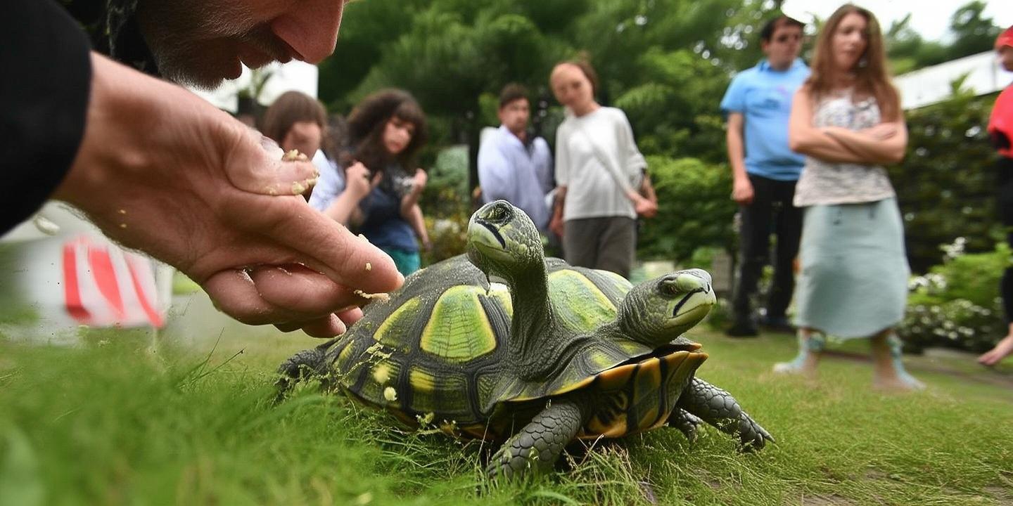 男子饲养罕见双头龟 喂食时争抢食物引热议