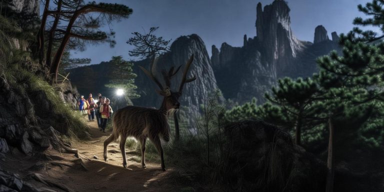 游客夜爬华山偶遇神秘“四不像”中华鬣羚国家二级保护动物