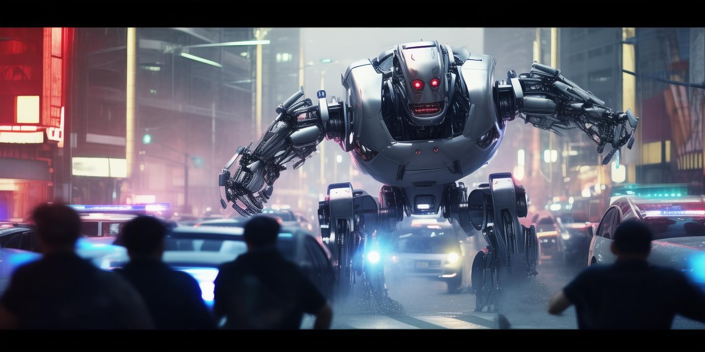 机器人街头吓人事件 操作者被治安警员带走警示安全重要性