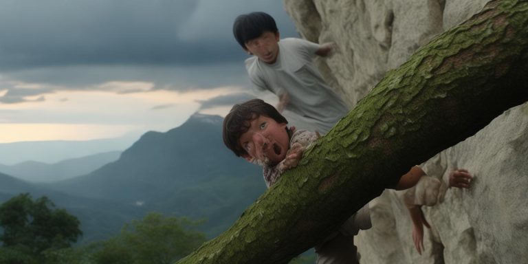 5岁男孩被猴妈妈拽下悬崖 险情中树枝救了父子俩