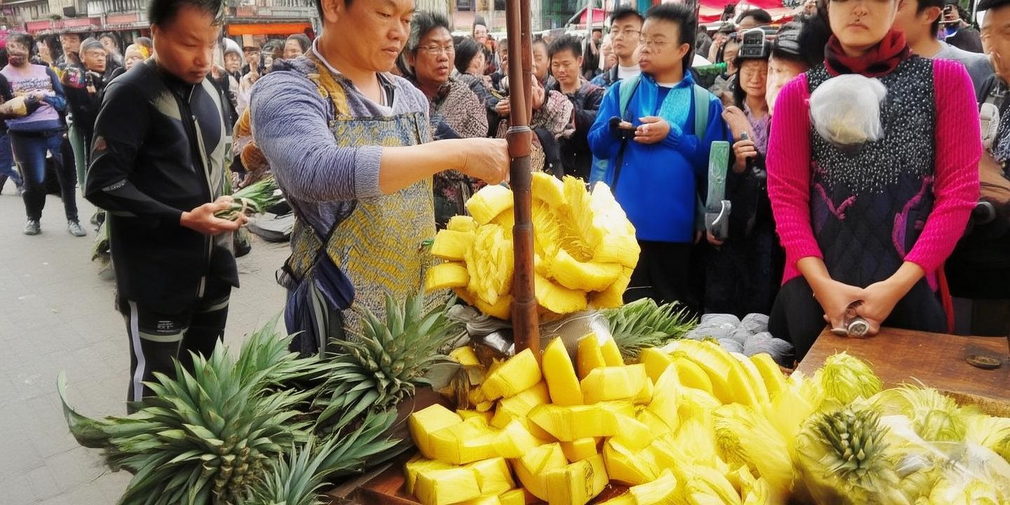 天津水果摊主创新削凤梨手法引热议 备受网友称赞