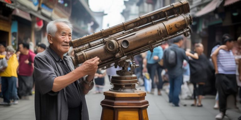 西安七旬大爷30万自制天文望远镜摆摊引热议