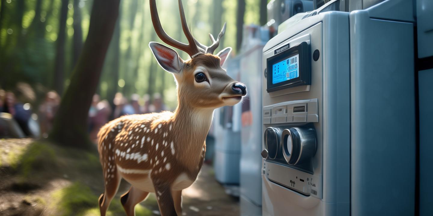 小鹿会开饮水机区分冷热水 网友惊叹其聪明行为