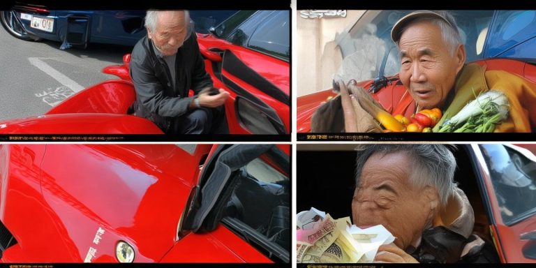 大爷撞法拉利主动赔偿163元加4棵菜 车主感动退还钱财