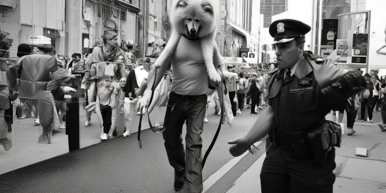 男子骑狗出行引热议 交警批评教育称存在安全隐患