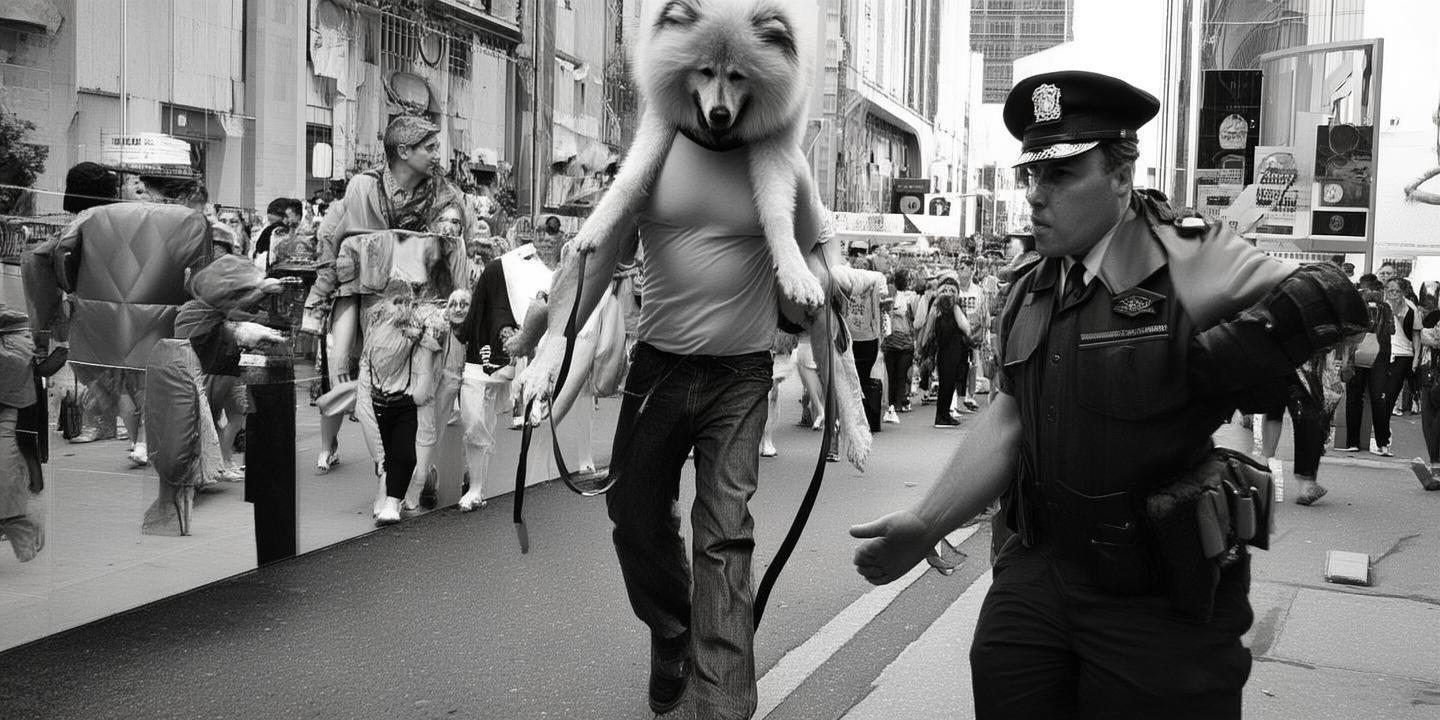 男子骑狗出行引热议 交警批评教育称存在安全隐患