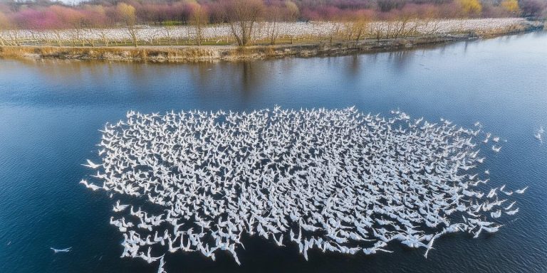 百万只大雁震撼登场 东北春天生态奇观惊艳亮相