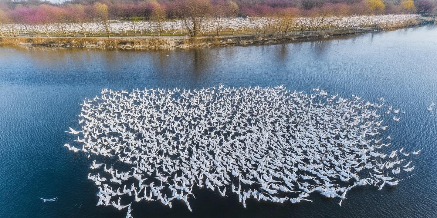 百万只大雁震撼登场 东北春天生态奇观惊艳亮相