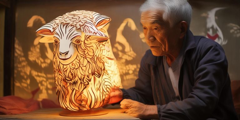 河南老爷爷手工制作会打架的羊抵头灯笼惊艳网络