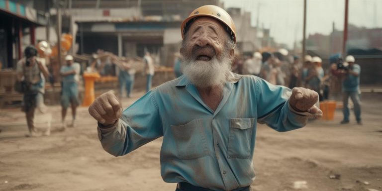 59岁工人大哥工地跳舞缓解疲劳成网络热现象