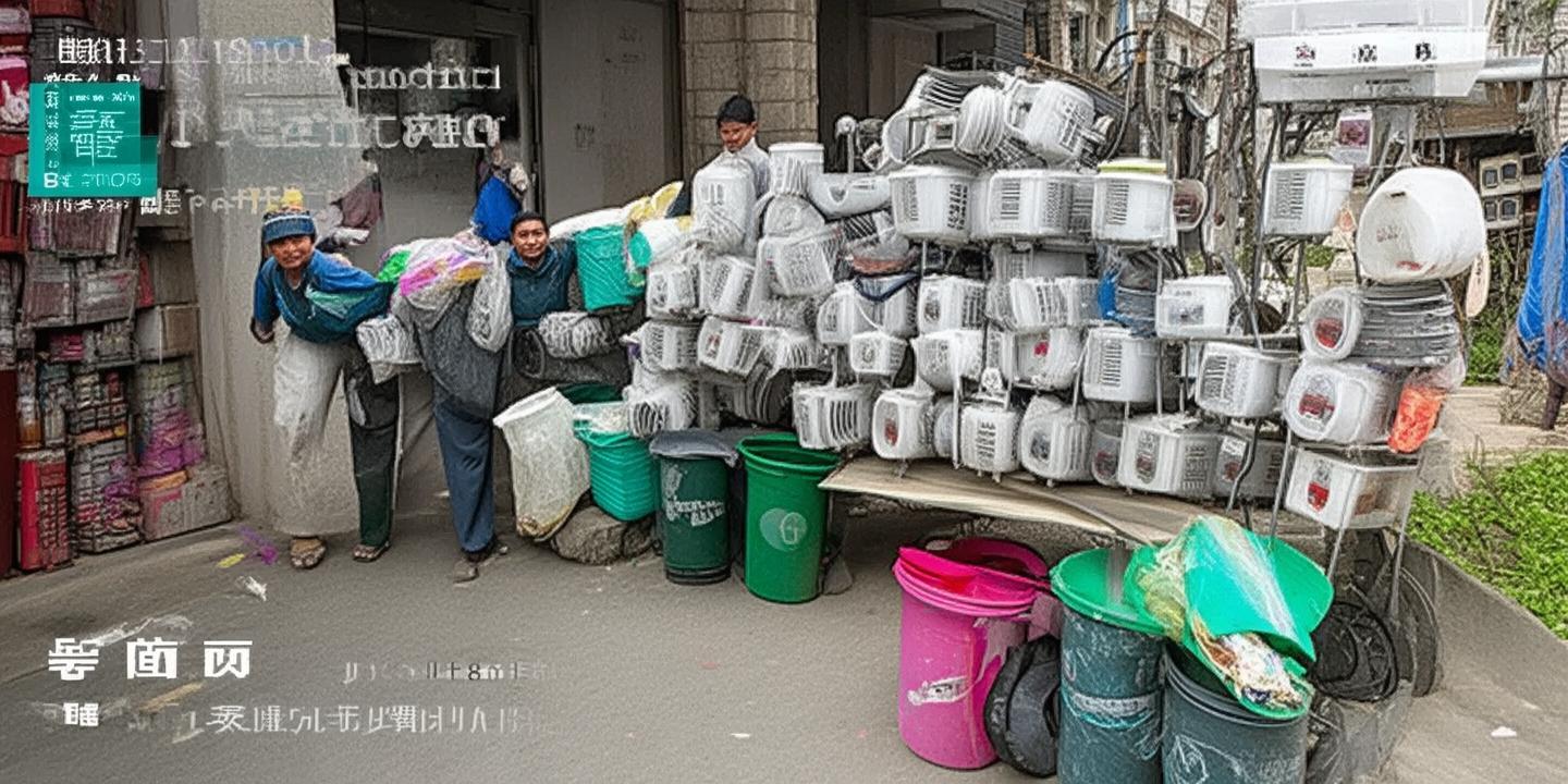 安徽淮南工人用37个塑料桶自制垃圾下楼神器 省时省力环保实用