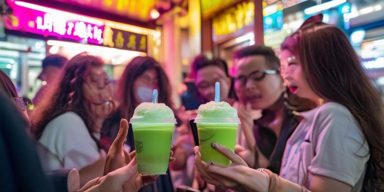 老外在上海扎堆打卡小羊抹茶饮品 网红饮品引爆社交媒体