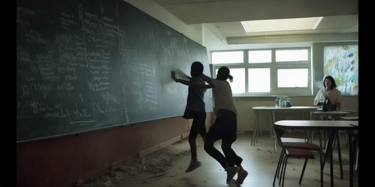 黑板意外脱落 两名学生挺身而出保护老师瞬间感动全网