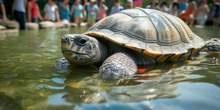 百岁斑鳖苏苏现身苏州动物园 游客惊叹活久见