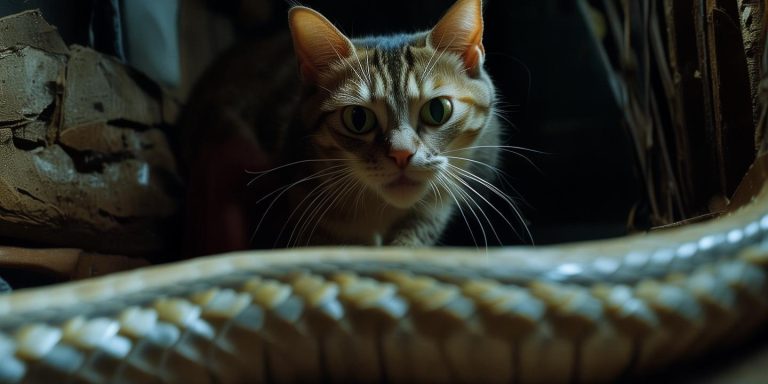 小猫勇斗剧毒白头蝰 主人惊魂未定：那蛇竟属蝰科毒蛇