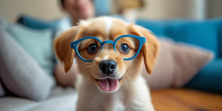 8个月小狗高度近视戴眼镜改善视力主人花费800元值得吗