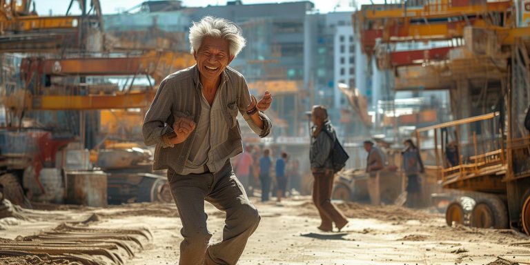 59岁工地舞王蒋兴富随性跳舞走红 热爱生活传递正能量