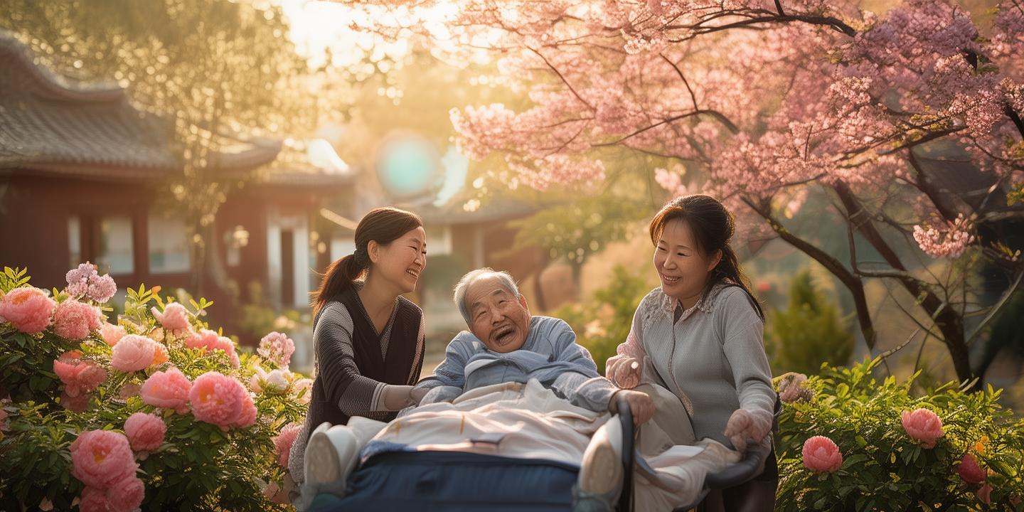 西安暖心画面：两女子推护理床带老人赏花感动全网