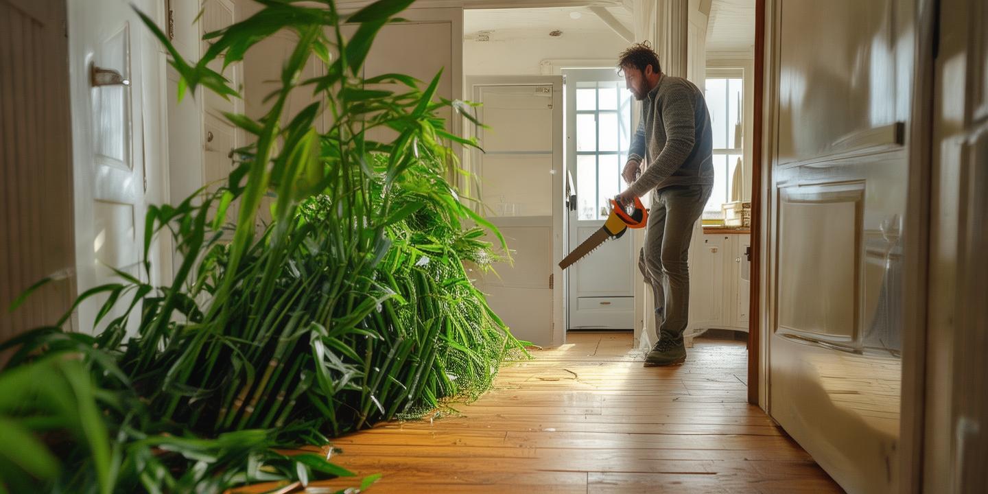 竹笋冲破地板堵门男子无奈锯掉 一笋到底的奇事插图 竹笋冲破地板堵门男子无奈锯掉 一笋到底的奇事