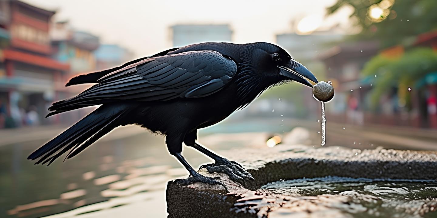 广州乌鸦叼石块喝水再现课本故事 网友惊叹现实版学霸行为插图 广州乌鸦叼石块喝水再现课本故事 网友惊叹现实版学霸行为