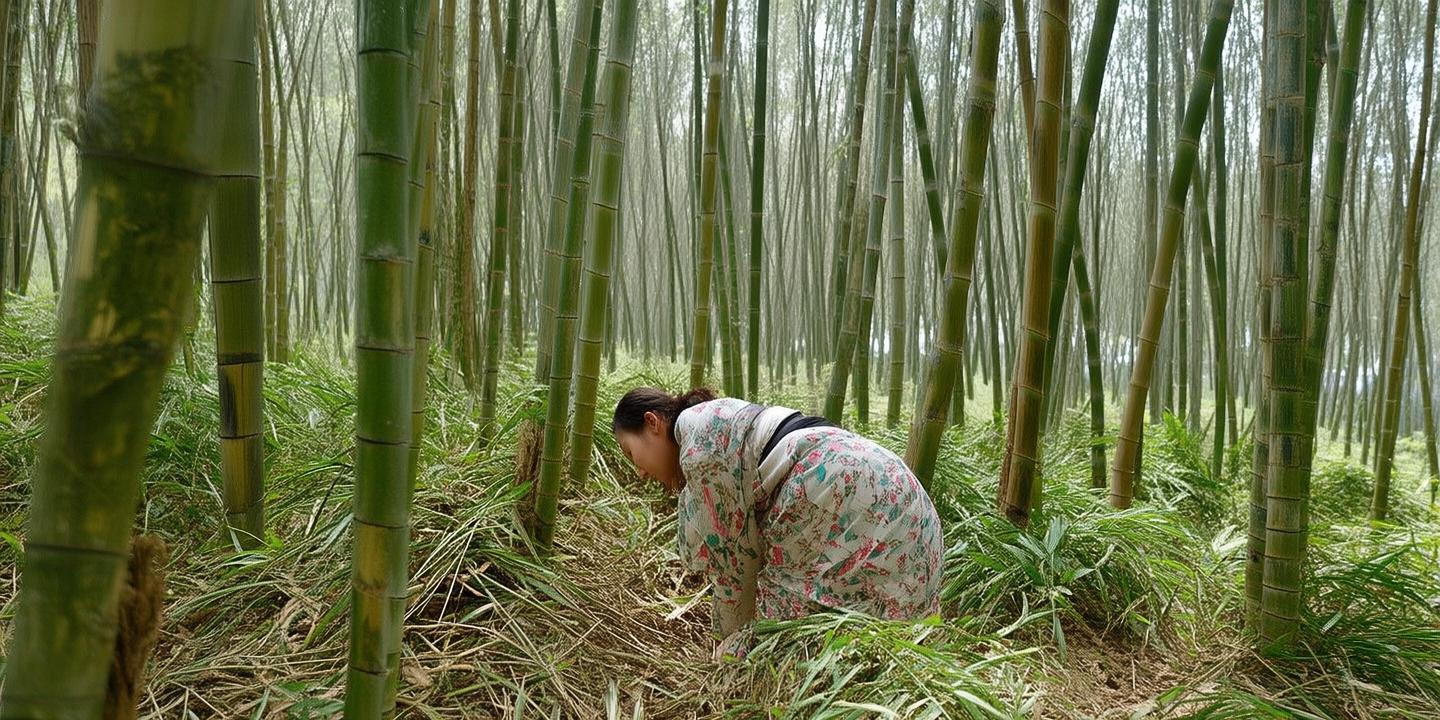 女子挖笋遗落外套 竹笋疯长十余米竟将衣服穿走