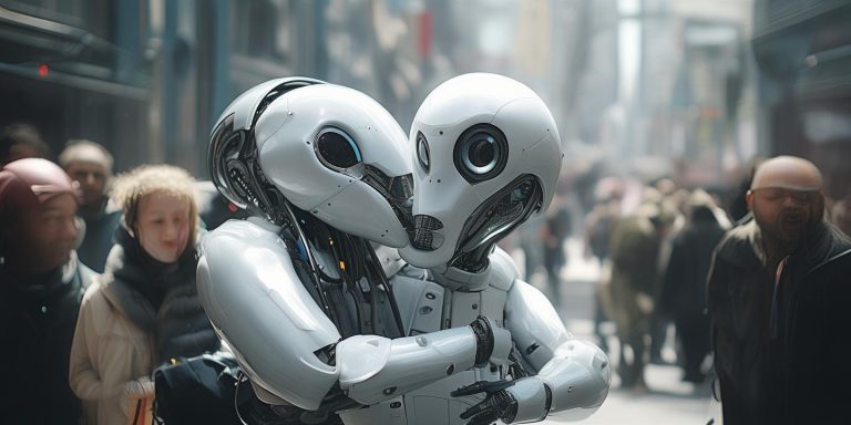 人形机器人半马工程师搂自家机器人坐车引发热议